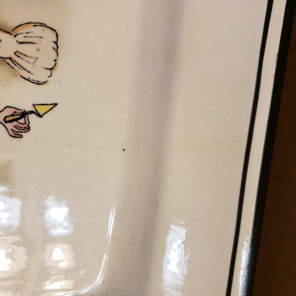 HD Designs Le Chef Square Luncheon / Salad Deep Dish Whimsical Chefs ~ 2 AVAIL - Picture 10 of 11